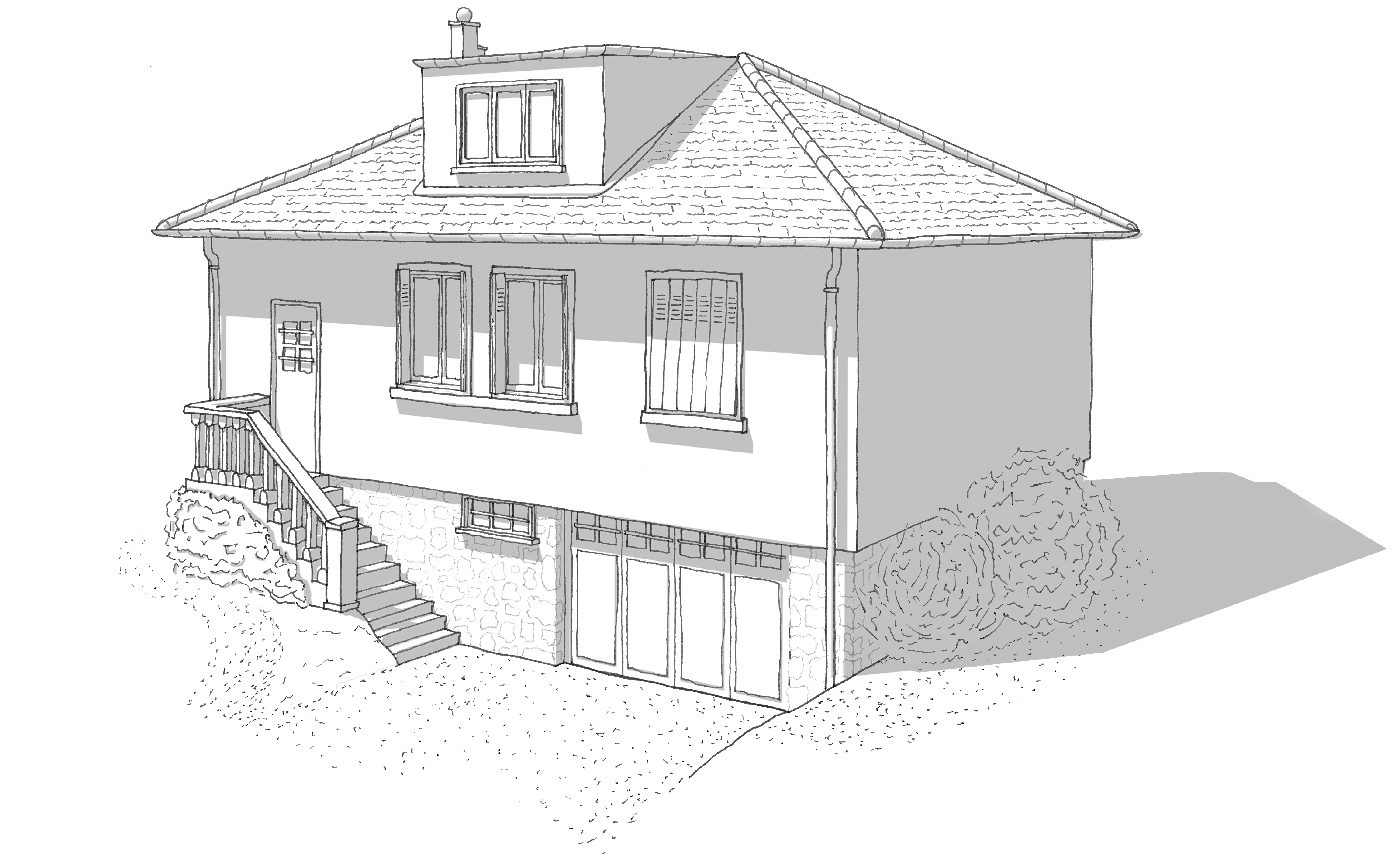 MAISON PÉRIURBAINE DE LA RECONSTRUCTION Caue 95 conseil architecture france 
